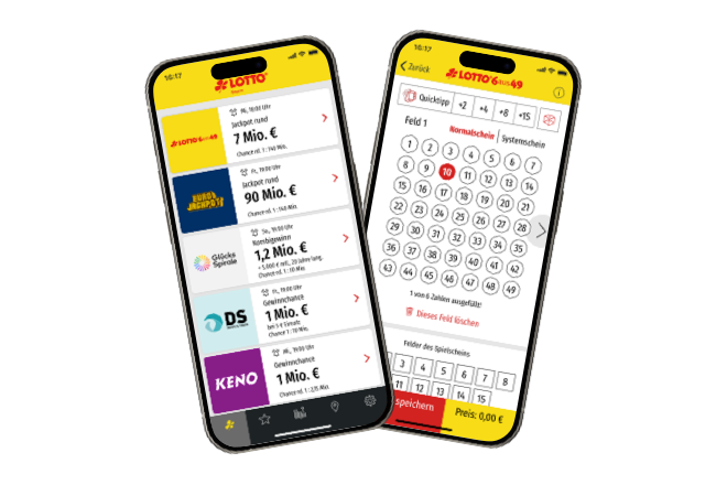 Retail & Service lottery apps by mobivention for smartphone Lotto ticket preparation, digital betting slip selection, jackpot display and retailer service terminals